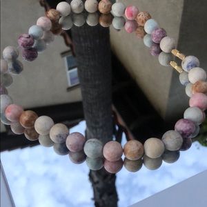 Multi-color Beaded Necklace with twist on clasp